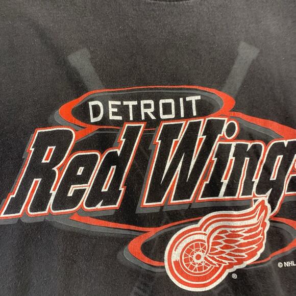 Vintage Logo Athletic Detroit Red Wings T-Shirt Mens L Black Made in USA - Picture 2 of 8